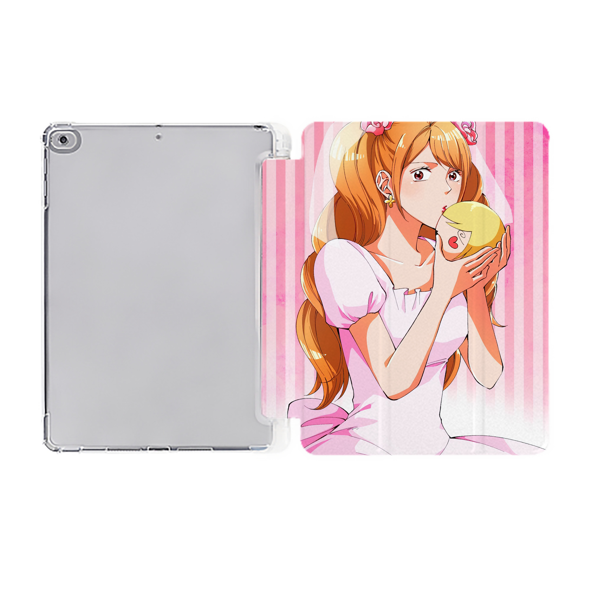 ワンピース ONE PIECE IPad ケース ペン収納付き 三つ折りスタンド PUレザー×シリコン 対応機種9.5/10.5/10.9インチ